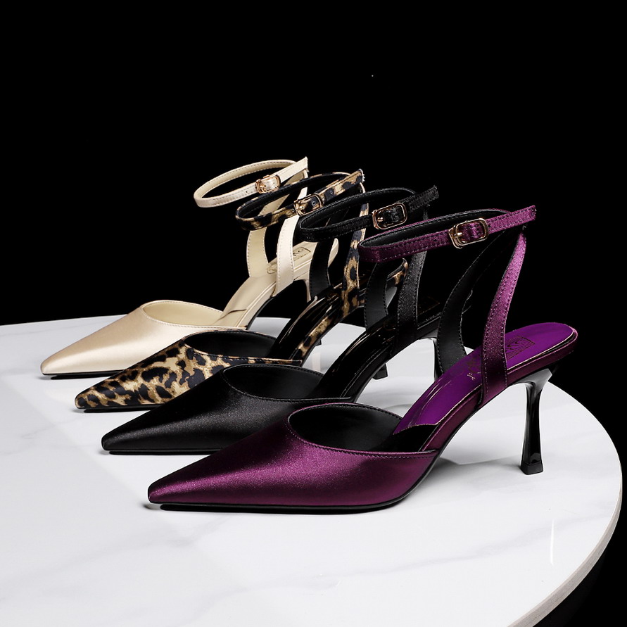 BIGWOOD Women's Satin Pointed Toe Ankle Strap Leopard Print High Heel Sandals - Image 4